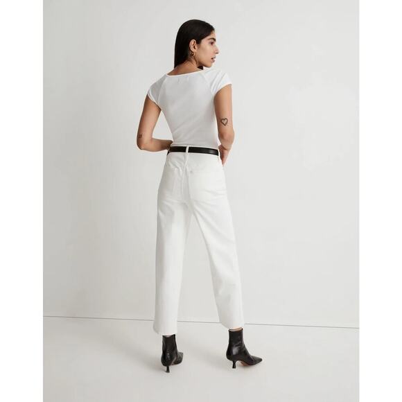NWT Madewell The Petite Perfect Vintage Wide-Leg Crop Jean | Tile White | SZ 31P - Picture 3 of 12